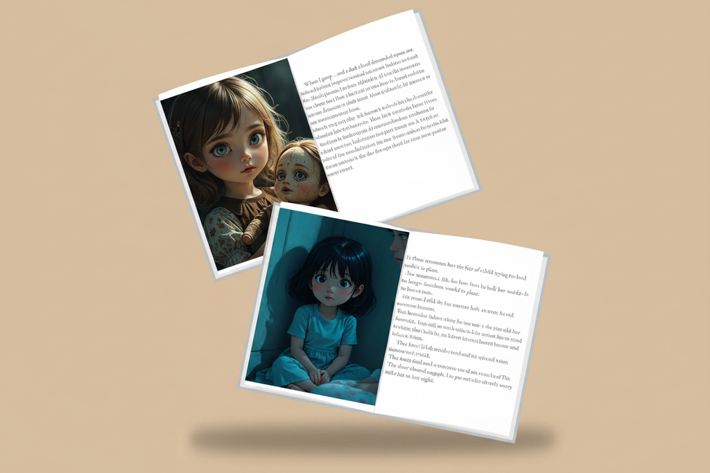 Preview interior I Was Only Six – pagini din carte cu ilustrații emoționale
